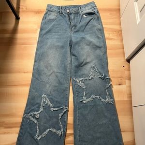High rise flare star jeans